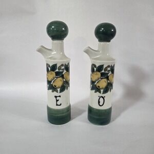 Vintage OPM Porcelain Goebel Oil &‎ Vinegar Cruets w/Lemons